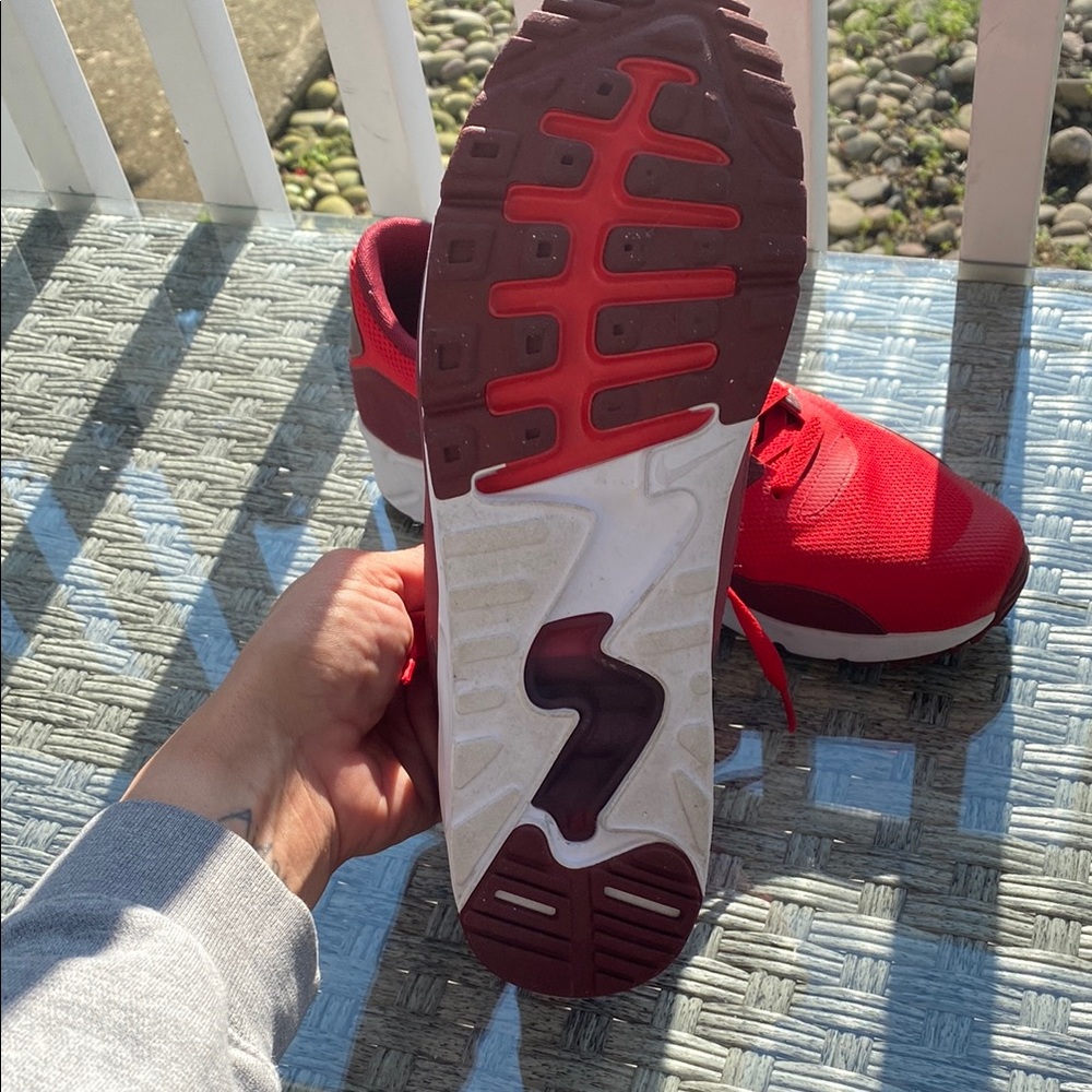Nike Men's Red and Burgundy Sneakers - Picture 3 of 3
